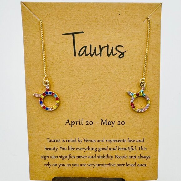 Rainbow Taurus Earrings - NWT - Picture 1 of 1